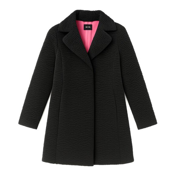 White House Black Market Jackets & Blazers - WHBM Faux Fur Coat Black w/ Hot Pink Lining - Medium